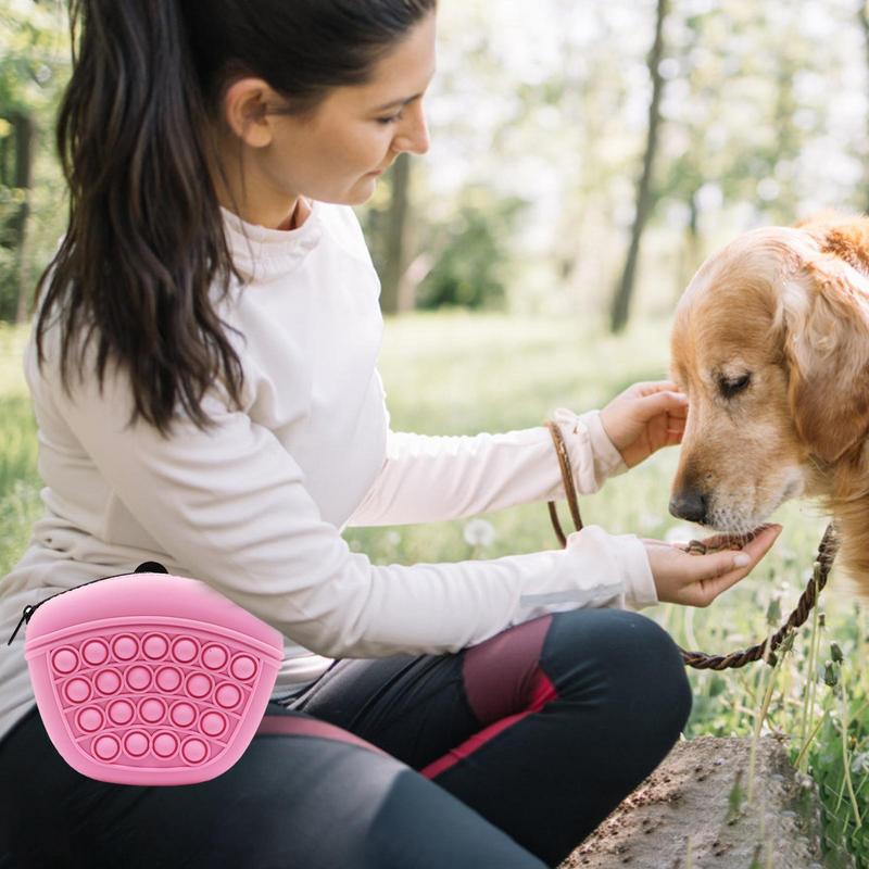 Bag Silicone Feed Dogs Treat Pouch Pet Training Bag Bundle Pocket Waist Pack Pet Portable Dog Training Waist Bag Treat Snack Bait Dogs Soft Washable Outdoor Feed Storage Pouch Food Reward Silica Bags