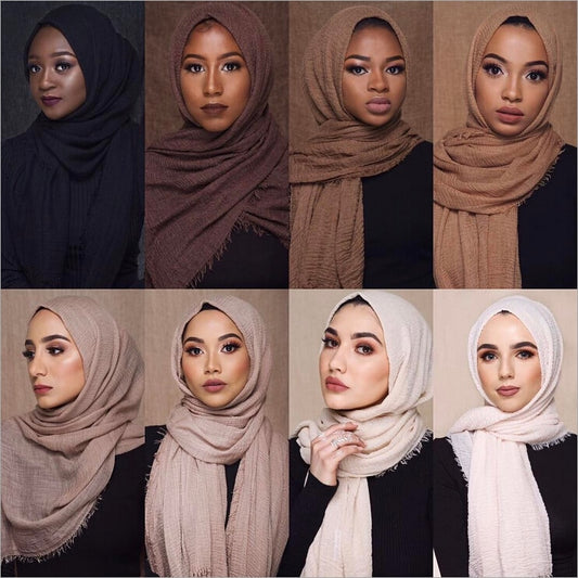 Wholesale price 70*180cm Women Muslim Crinkle Hijab Scarf