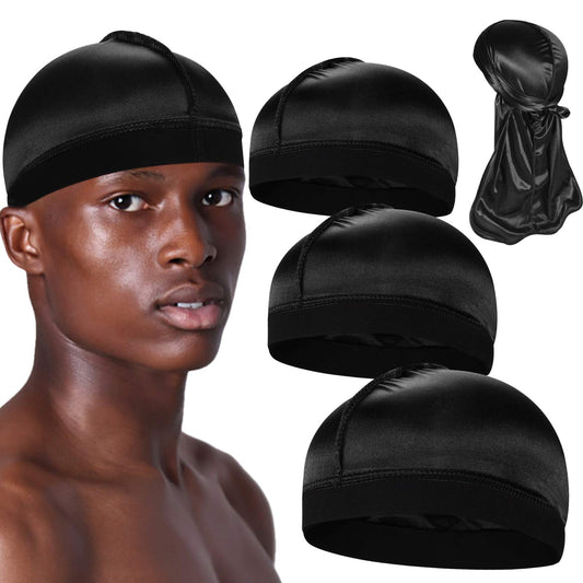 Solid Color Wave Caps With Durag for Men