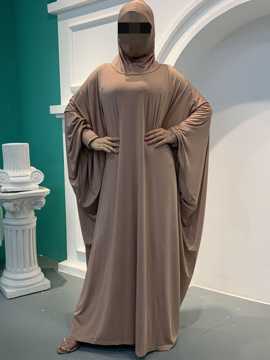 Jilbabs for Woman Bat Wing Sleeves Muslim Prayer Dress