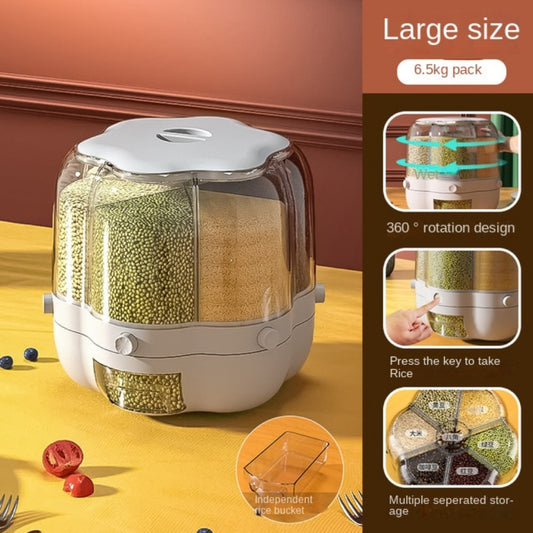 Large Food Storage Container 360° Rotating Rice Barrels