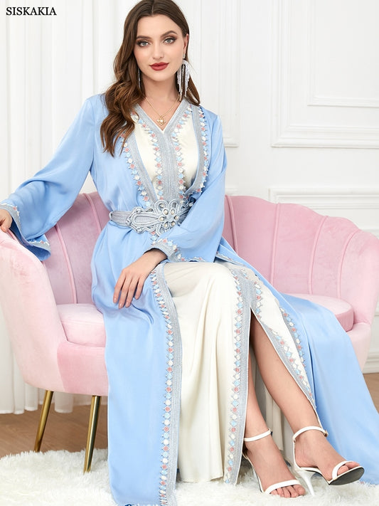 Moroccan Women's Dress 2023 Elegant Muslim 2 Pieces Set
