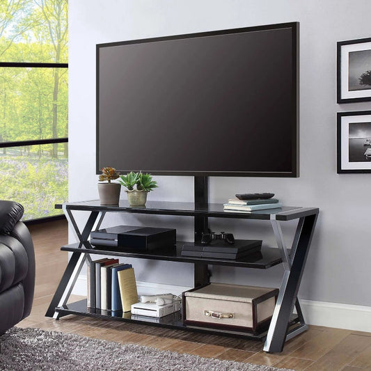 Whalen Xavier 3-in-1 Television Stand, Black tv stand