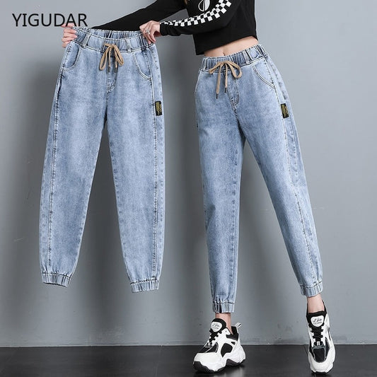 2022 Harem Pants Vintage High Waist Jeans Woman