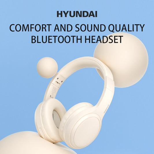 HYUNDAI Headband Bluetooth Headset Folding Portable Noise Cancellation Low Latency Wired Wireless Dual Applicable