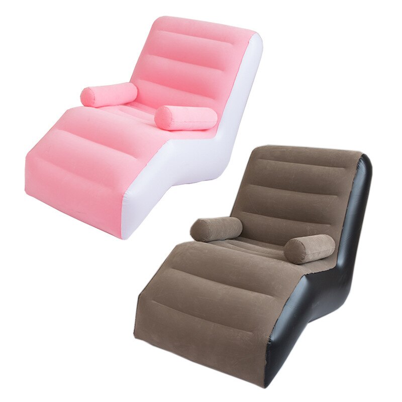 140cm Living Room S Shape Inflatable Sofa Chair Bed Portable