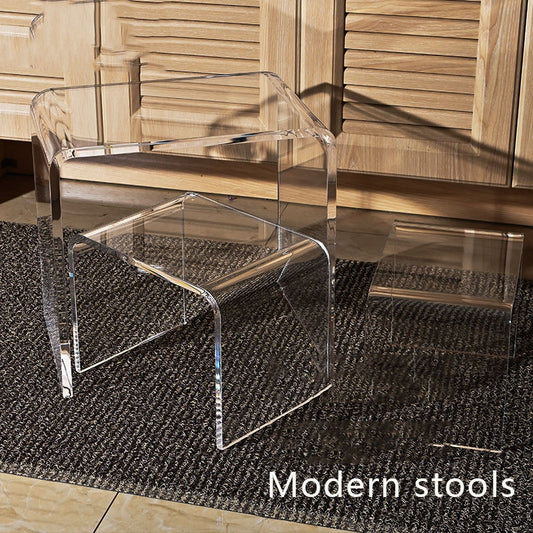 Mini Side Table Acrylic Bathroom Stool Shoe Changing