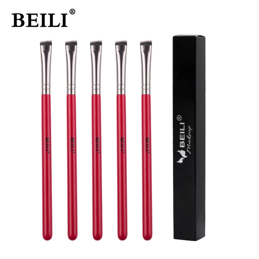 BEILI Red 5PCS Makeup Brushes Synthetic hair Eyebrow