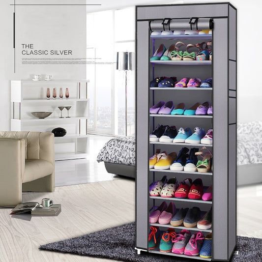 Simple Shoe Cabinet Dustproof Fabric Organizer Stand Holder