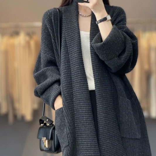 Cardigan Women Sweater Fashion Thickened Knitted Oversize