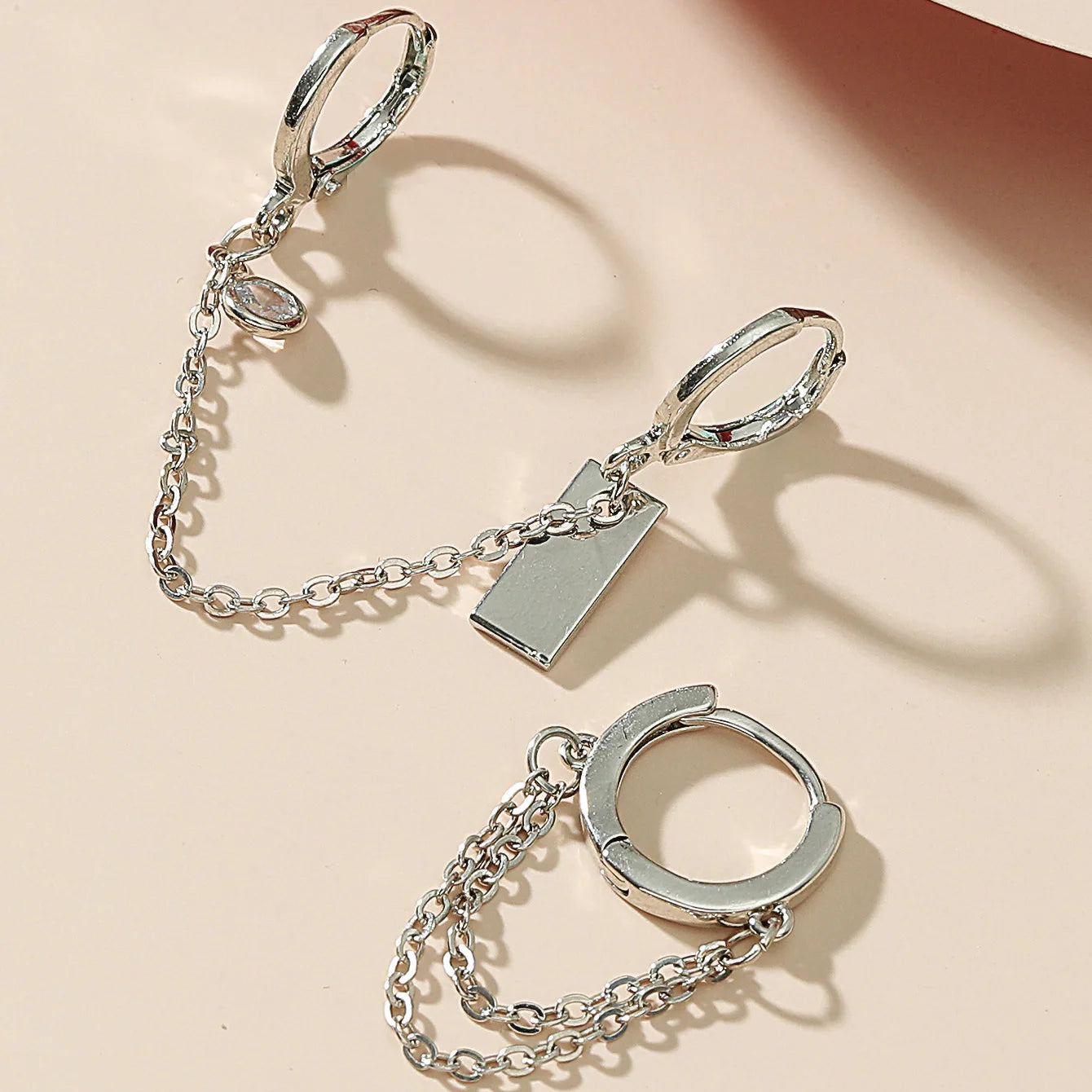 1 Set Hip Hop Chained Dangle Earrings For Women Men Teens 2021 New Trendy Punk Chain Earring Fashion Jewelry Gifts