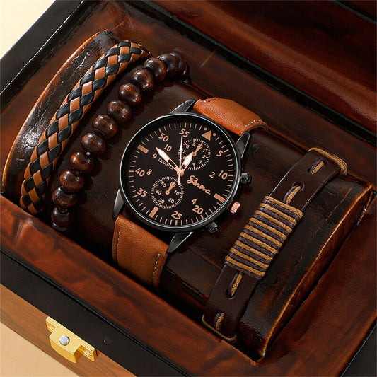 New Men Watch Luxury Bracelet Set Fashion