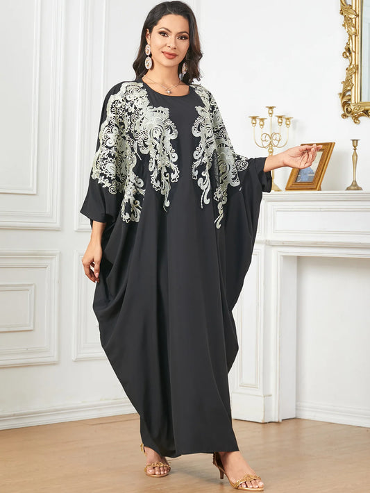 Black Abayas for Women 2024 New Loose Muslim Dress Batwing Djellaba Eid Ramadan Islamic Jalabiya Caftan Marocain Femme Vestidos