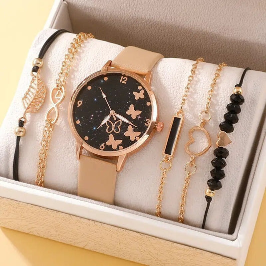 Women Fashion Casual Leather Belt Watches