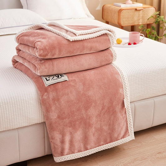 Milk Fleece Thickened Blanket Solid