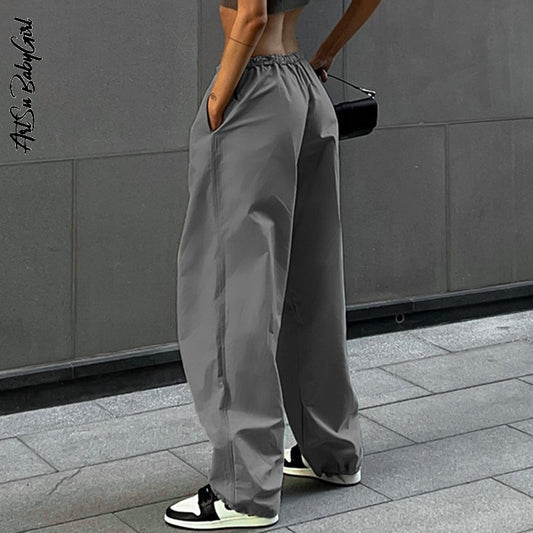 Cargo Pants Y2K Clothes Loose Drawstring Low Waist Joggers