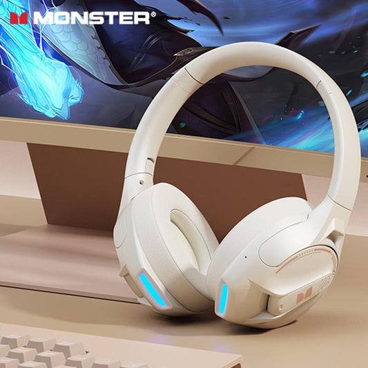 Monster XKH03 Gaming-Kopfhörer, kabellos, Bluetooth 5.3, Sport-Headset, Stereo-Sound-Ohrhörer, faltbare Ohrhörer mit Mikrofon