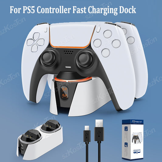 For PS5 Controller Fast Charging Dock Dual Gamepad Charger