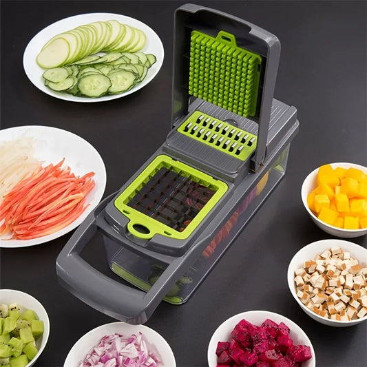 16pcs/Set Vegetable Chopper Multifunctional Fruit Slicer Manual Food Grater Cutter With Container Mincer Chopper Kitchen Stuff