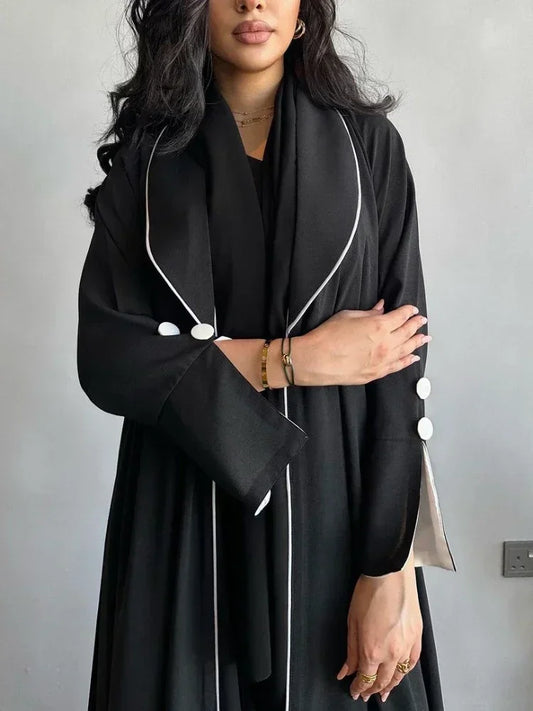 Elegant Button Split Sleeve Sleeve Muslim Abaya for Women Abayas Maxi Vestidos Morocco Kaftan Turkey Arabic Long Robe 2023