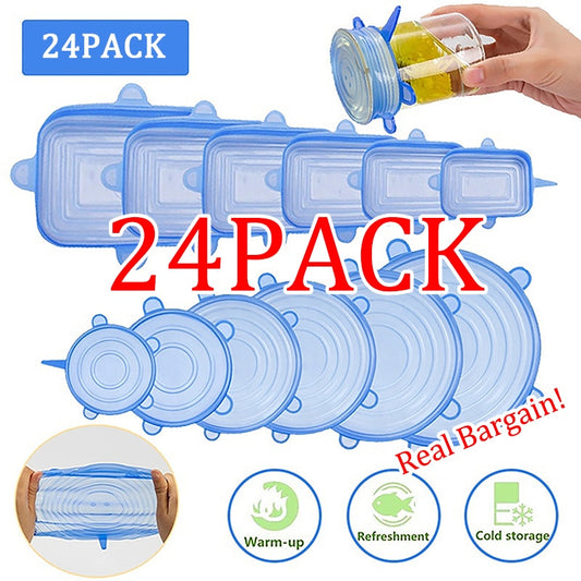 6/12/24PCS Food Silicone Cover Fresh-keeping Stretch