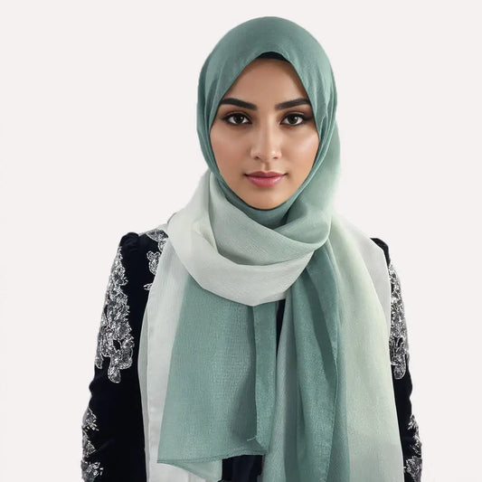 2024 New Style Gradiente Chiffon Scarf Hijab Islamic Women Headwraps High Quality Glittering Big Size Pashmina for Muslim