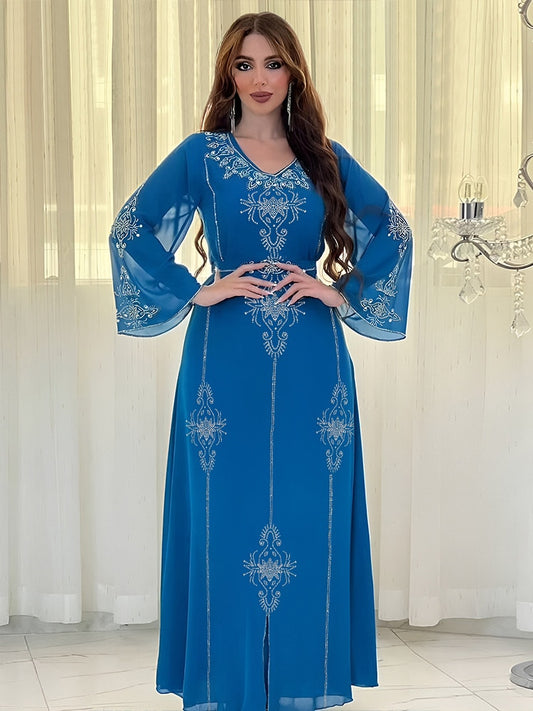 Eid Jalabiya Muslim Abaya Party Dress for Women