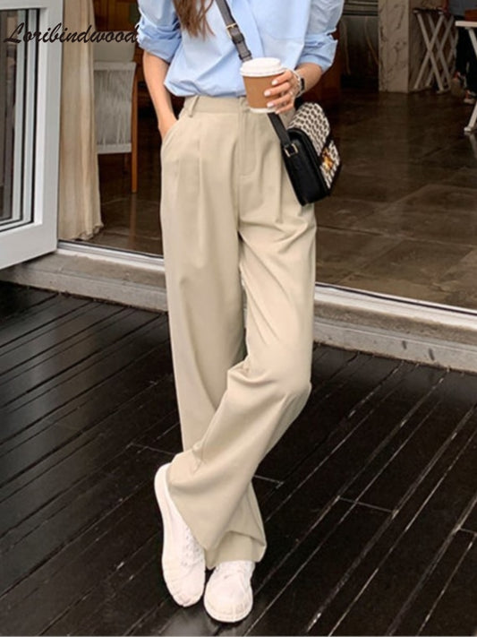 2023 New Retro Straight Wide Leg Brown Pants