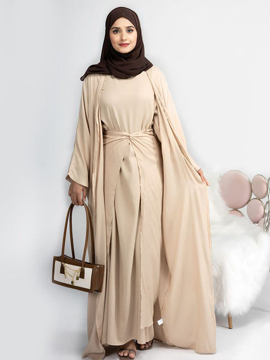 Djellaba Muslim Dress 3 Pieces Muslim Suits Elegant