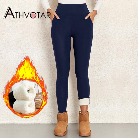 ATHVOTAR Pants with Pockets Winter Warm