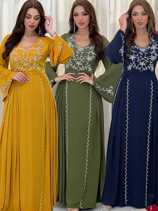 Eid Muslim Abaya for Women Party Dresses Jalabiya Embroidery Ramadan Morocco Dubai Abayas Kaftan Islam Vestidos Arab Long Robe