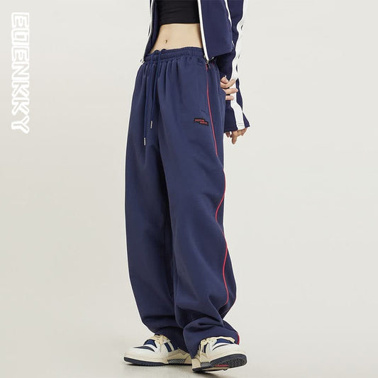 Jogging Striped Sweatpants Women Vintage Baggy