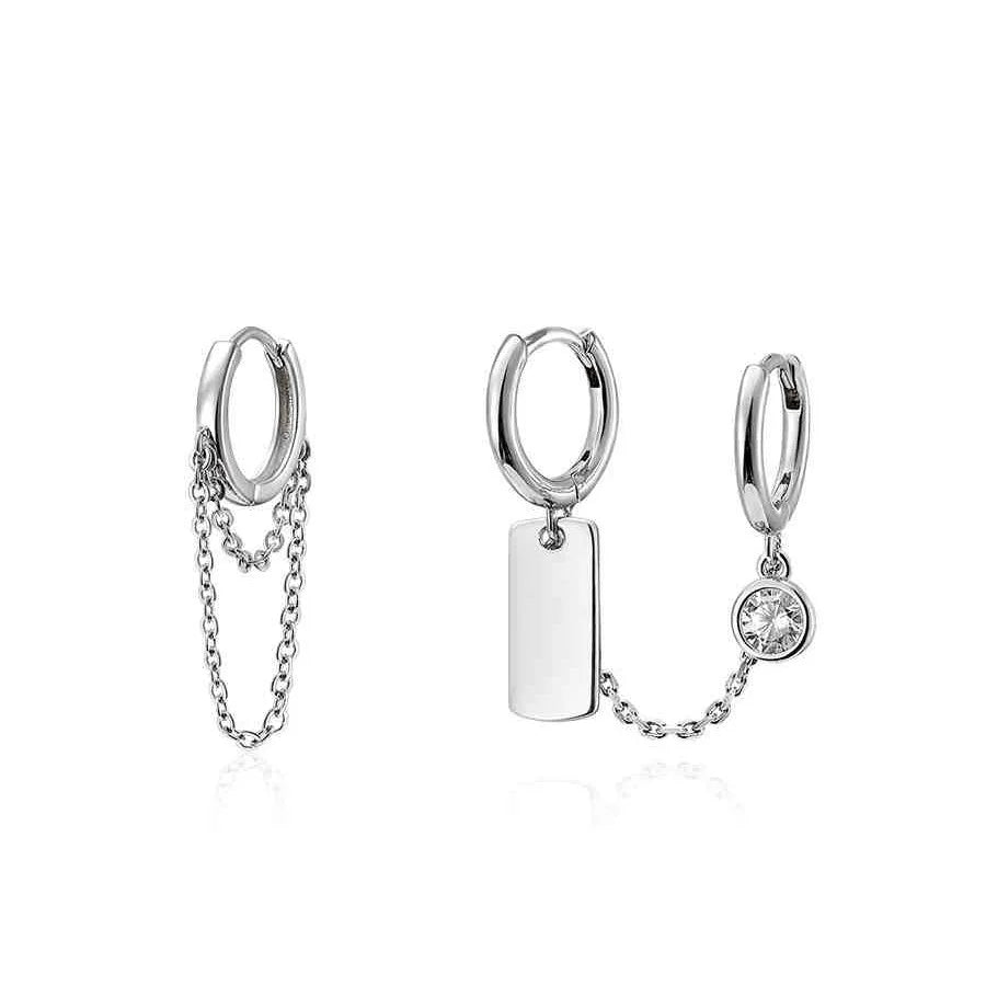 1 Set Hip Hop Chained Dangle Earrings For Women Men Teens 2021 New Trendy Punk Chain Earring Fashion Jewelry Gifts
