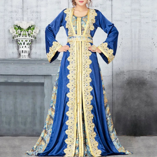 Dubai Muslim Abaya Women Dress Morocco Eid Ramadan Party Dresses Turkey Abayas Long Sleeve Floor-length Dess Vestdios 2023 Robe