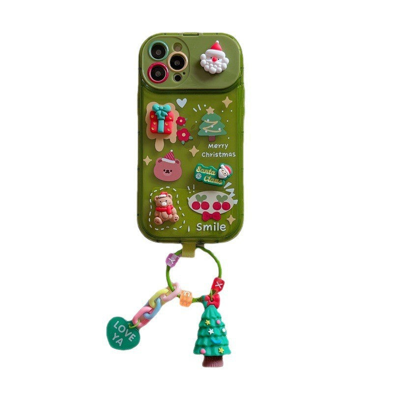 Plastic Christmas Stereo Doll Pendant Phone Case